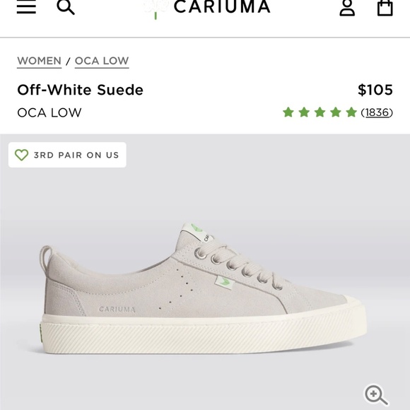Cariuma OCA Low Suede Sneaker Off-White Worn Twice Women's Size 7 Men's Size 5.5 - Picture 7 of 7